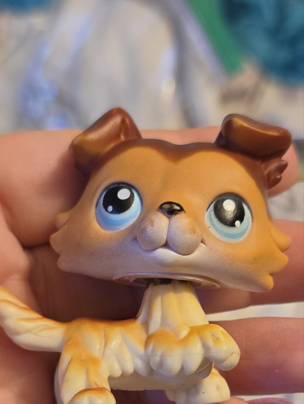 Littlest Pet Shop Collie #58 Brown Dog Sage Paw Up